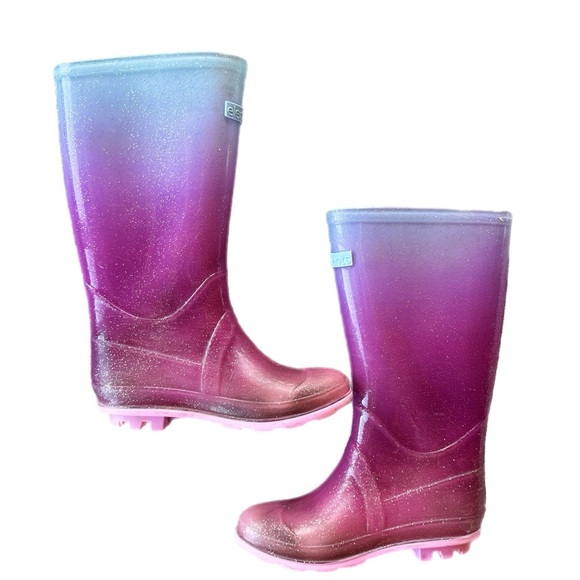 Element Girls Pink Ombré Glitter Waterproof Rain Boots Size 12 - Picture 2 of 7